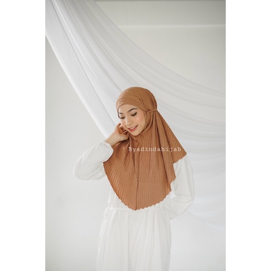 Bergo Padi zig zag Tali Hijab instant Plisket Pleated