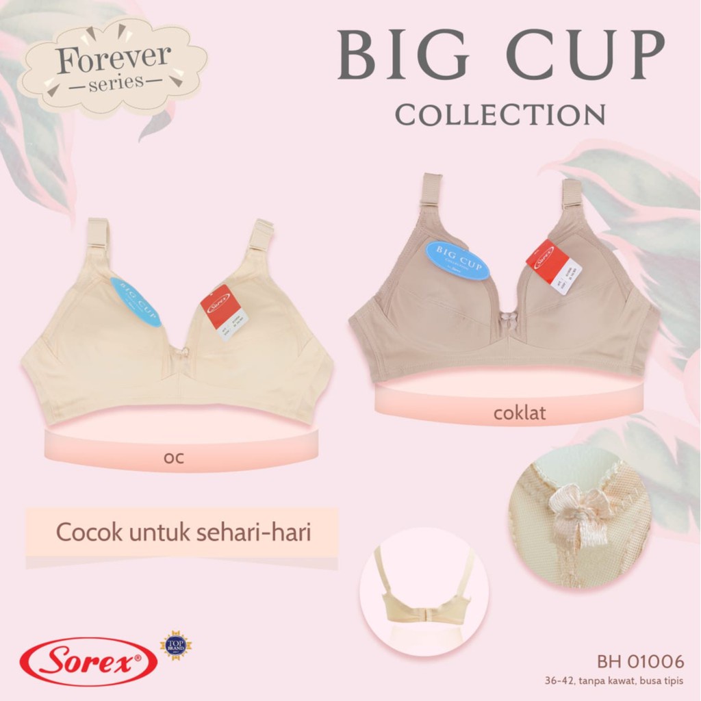 BH Sorex 01006 Sport Busa Tipis Big Cup C | Sorex Bra Wanita Dewasa Tanpa Kawat | Pakaian Dalam | Sguna