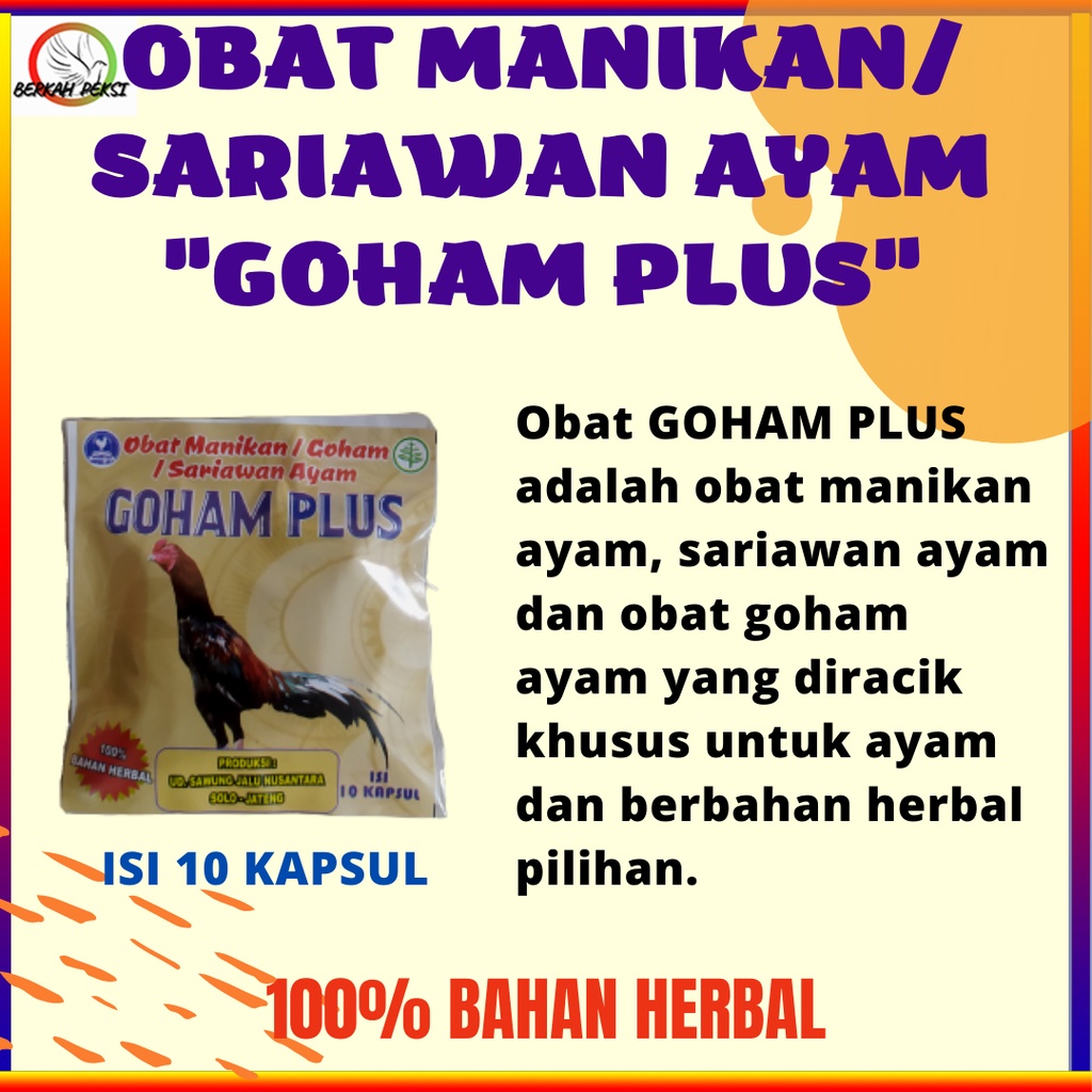 Jual Goham Plus Sachet Obat Jamu Ayam Unggas Bebek Sakit Sariawan