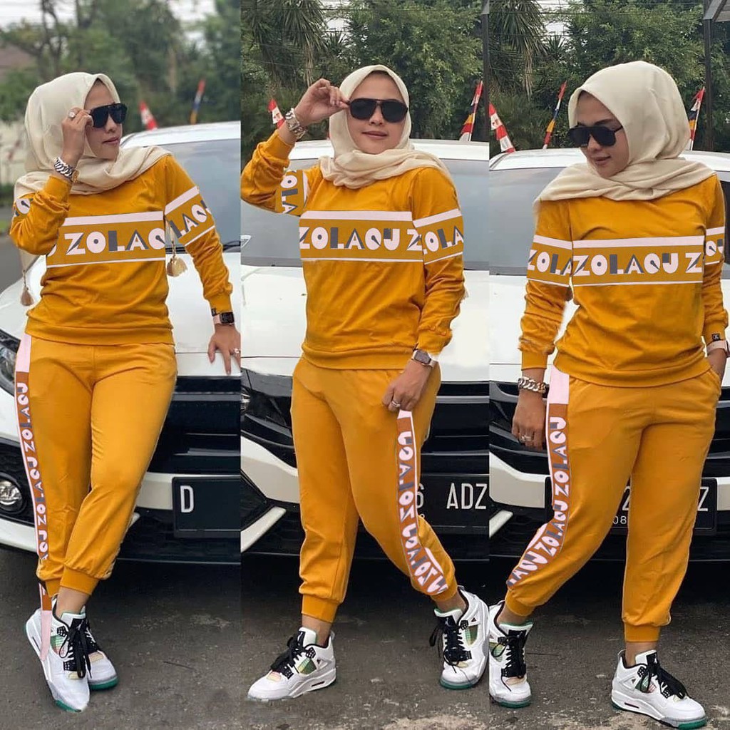 INDOBEST SETELAN NANDA GOWES / PAKAIAN OLAHRAGA WANITA GYM / LENGAN PANJANG