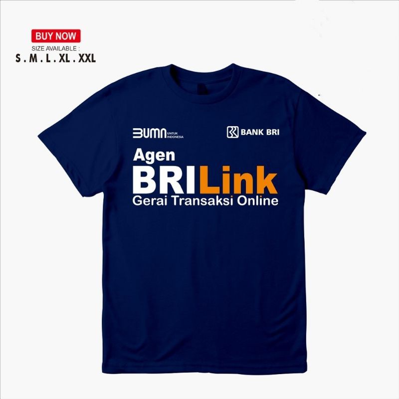 Baju Kaos Agen Brilink BRI LINK Printing Sablon Premium Pria Wanita Katun Combed Cod