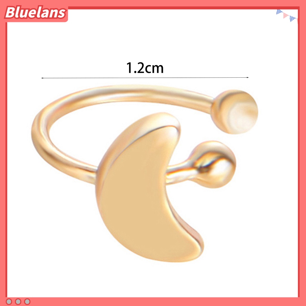 Bluelans Earrings Exquisite Non Pierced Alloy Heart Star Triangle Moon Women Ear Cuff Clip