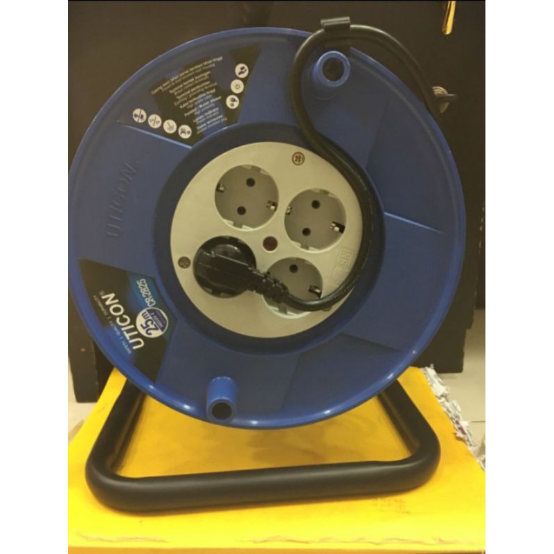 kabel roll heavy duty 25meter dengan arde kabel gulung rol uticon 25m 25 m