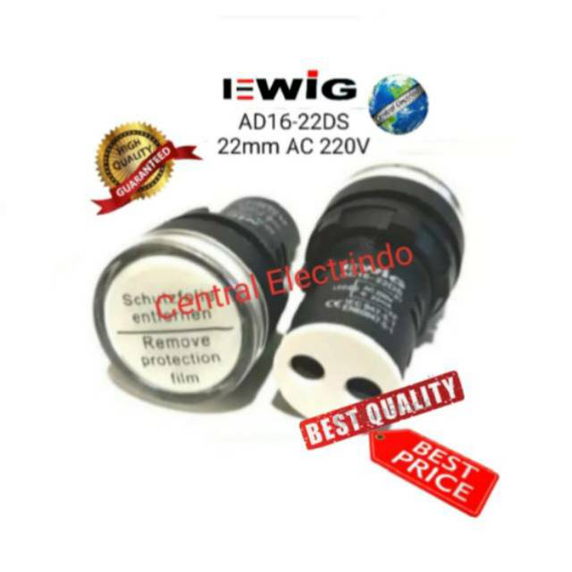 Pilot Lamp LED AD16 22DS 22mm PUTIH AC 220V EWIG Premium.