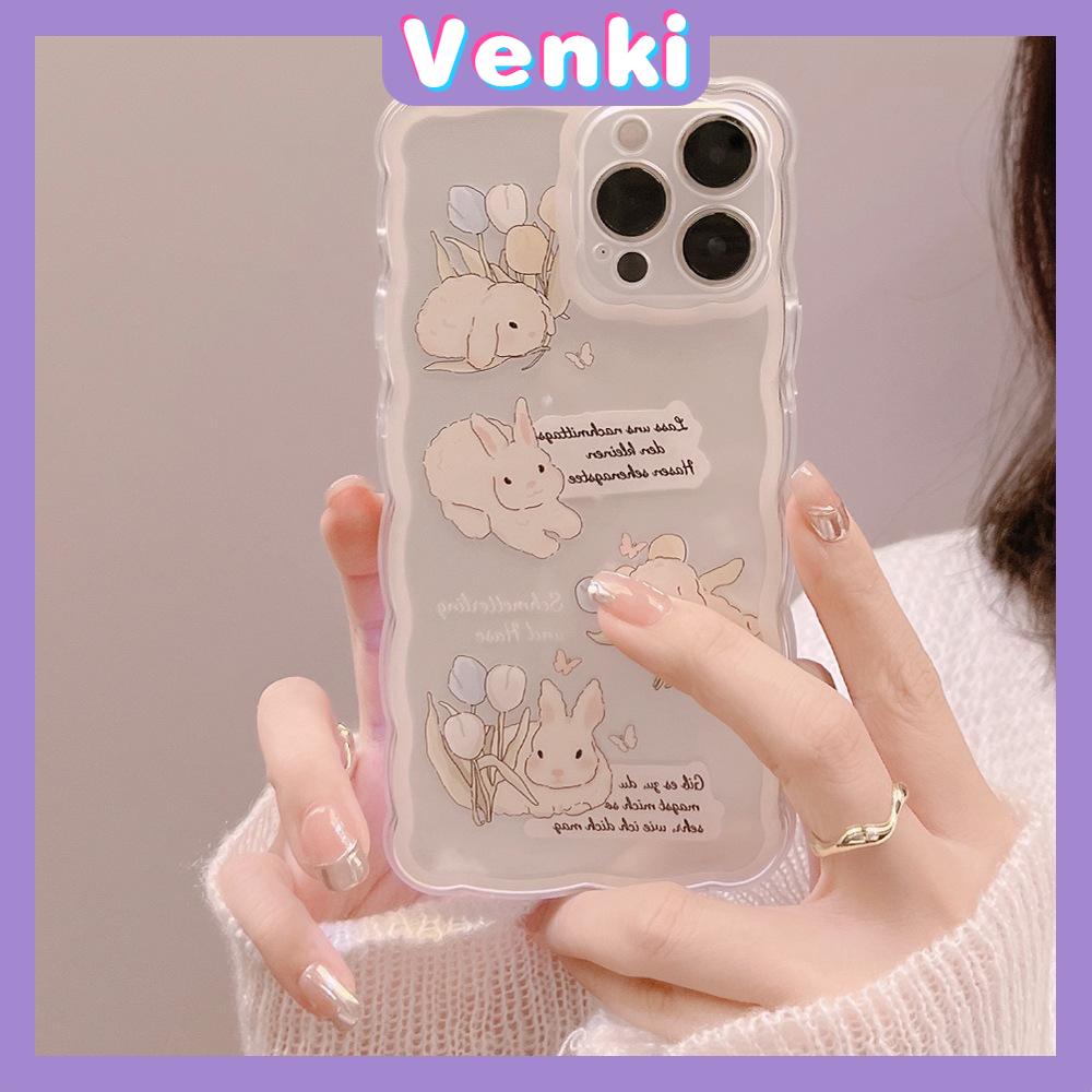Soft Case Silikon Transparan Anti Slip Shockproof Motif Kelinci Untuk iPhone 13 Pro Max 12 Pro Max 11 7Plus