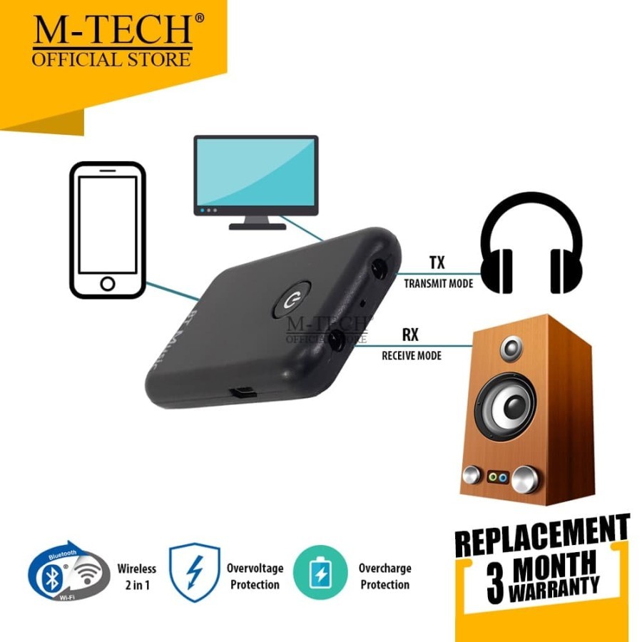 M-Tech Bluetooth Audio Receiver Combo + Transmitter 2 in 1