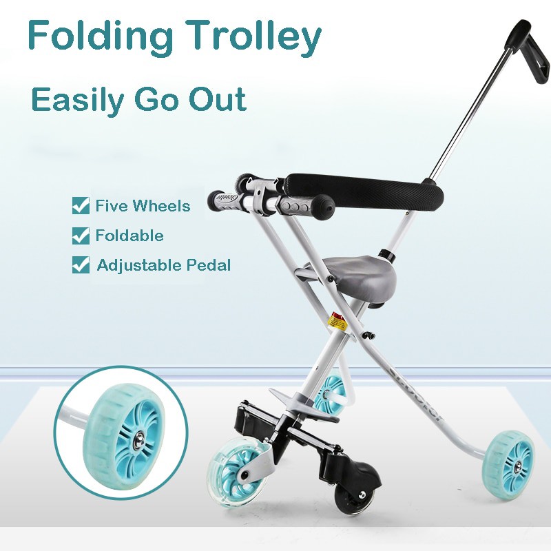 Trolley Baby Stroller Five Wheels /Stroller Bayi/ Stroller Infant / Infant Shining Foldable