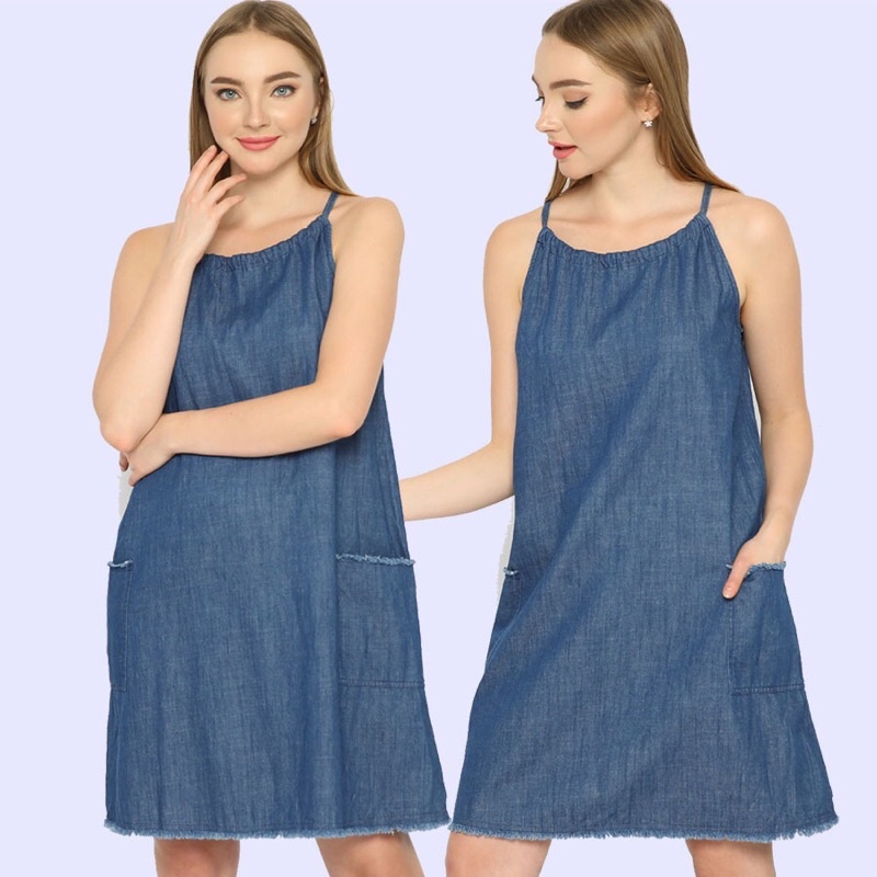lovemecorner OLD NAVY DENIM DRESS CHEWHEM CHAMBRAY DRESS WANITA CASUAL DENIM DRESS JEANS