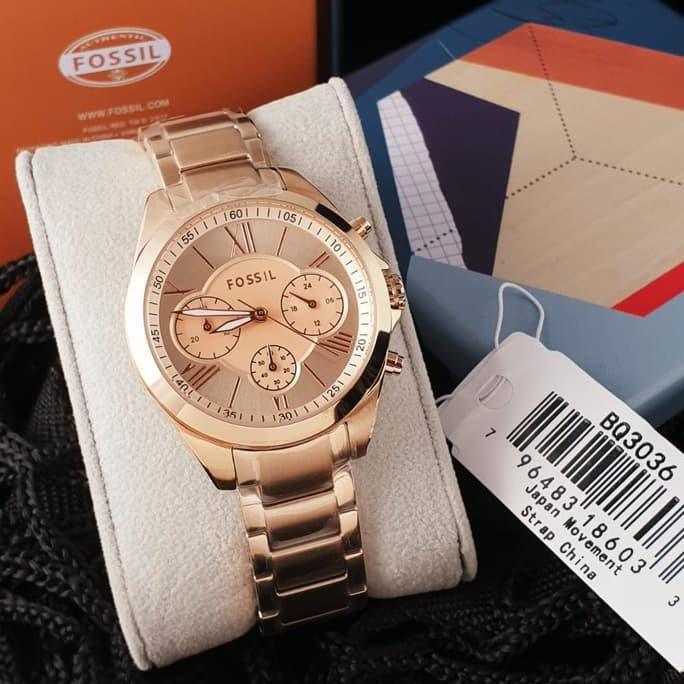 TERBAIK JAM DIGITAL WANITA SPORT】 JAM TANGAN ORIGINAL MERK FOSSIL TYPE BQ3036 KORTING