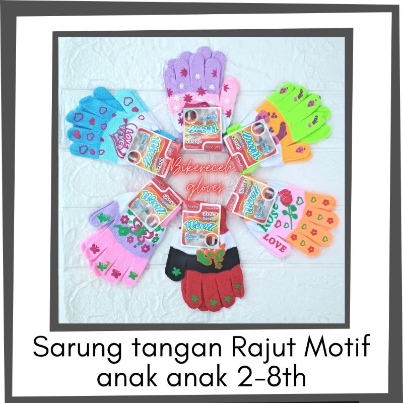 Sarung Tangan Anak Woll Rajut Ukuran TK Usia 2 - 5 Tahun