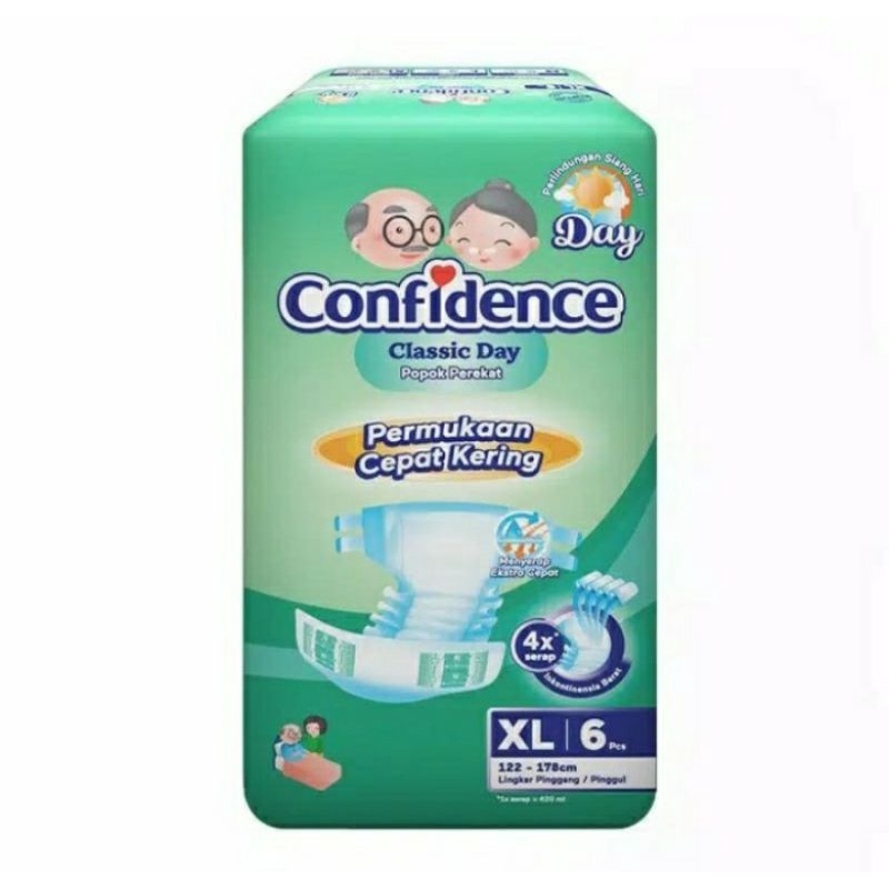 confidence classic day XL 6 popok dewasa perekat