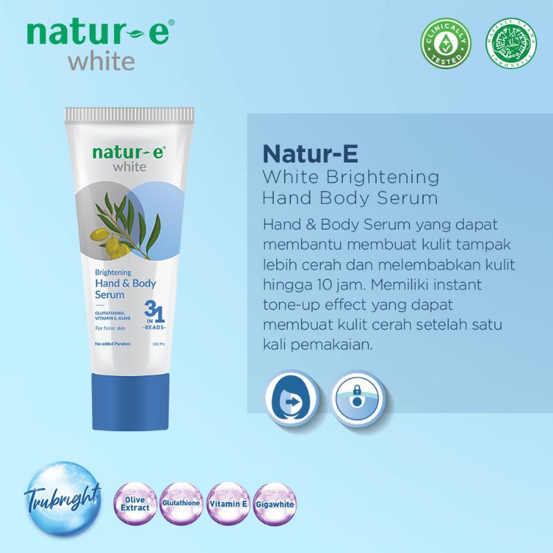 NATUR -E WHITE BRIGHTENING HAND &amp; BODY SERUM 180ML