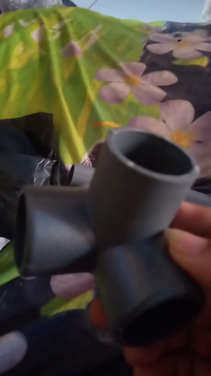 3 Way Sambungan Pipa Pvc 1 Abu-abu Utk Pembuatan Rak Hidroponik, Dll