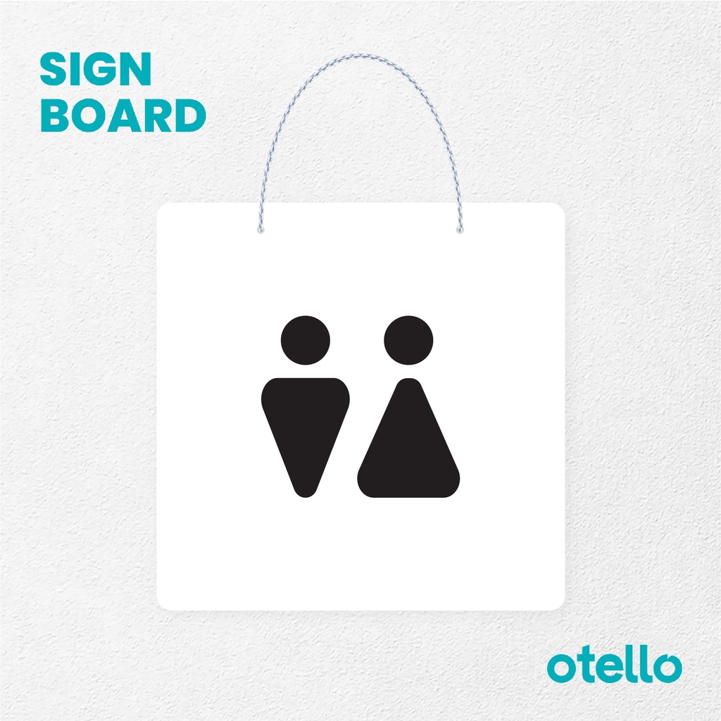 Otello Sign Icon Toilet Sign Board Acrylic Papan Gantung Label Akrilik Petunjuk Toko Modern Minimalist Kafe Restoran Kantor Gedung Cafe