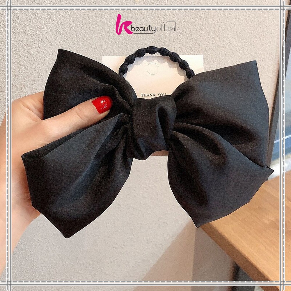 KB-C160 Ikat Rambut Pita Besar Kuncir Rambut Hairband Aksesoris Wanita Kunciran Rambut Korea Style-PITA HITAM