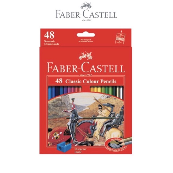 FABER CASTELL PENSIL WARNA 12 / 24 / 36 / 48 WARNA - CLASSIC COLOR PENCIL / WATER COLOUR ORIGINAL / CAT AIR