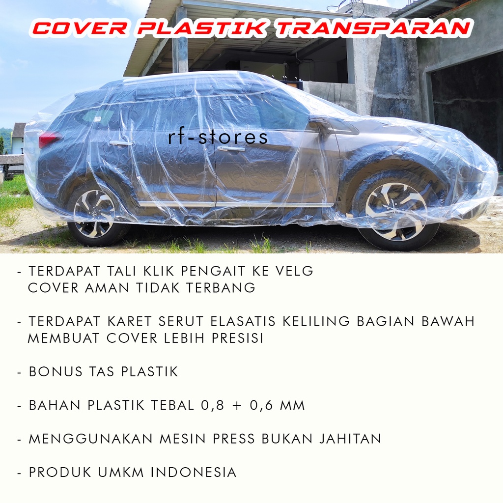 Sarung Mobil Pajero Plastik Body Cover Mobil pajero Transparan Bening