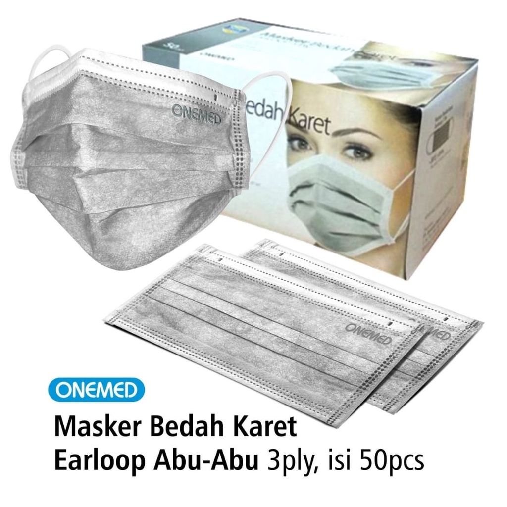 Jual Onemed Earloop Ply Abu Abu Masker Medis Karet Onemed Abu Abu Isi Pcs Shopee Indonesia