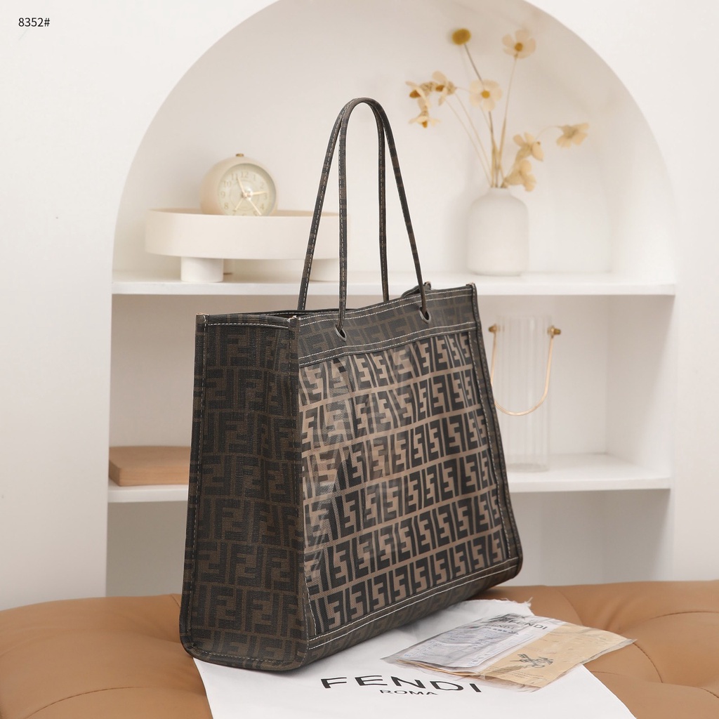 FD  FF Zucca Mesh Tote Bag 8352 Canvas