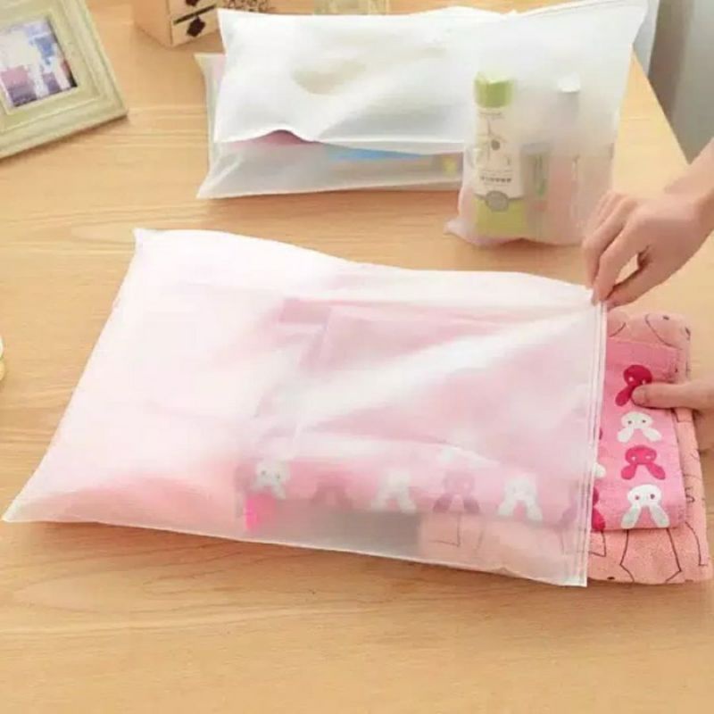 [CTSHOP]Zipper Storage Bag Polos Plastik Zipper Plastik Waterproof Plastik Anti Air Pakaian Sepatu