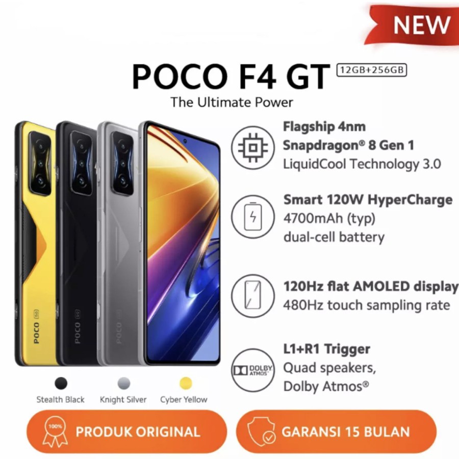 Xiaomi Poco F4 GT 12/256 Ram 12GB Internal 256GB Garansi Resmi