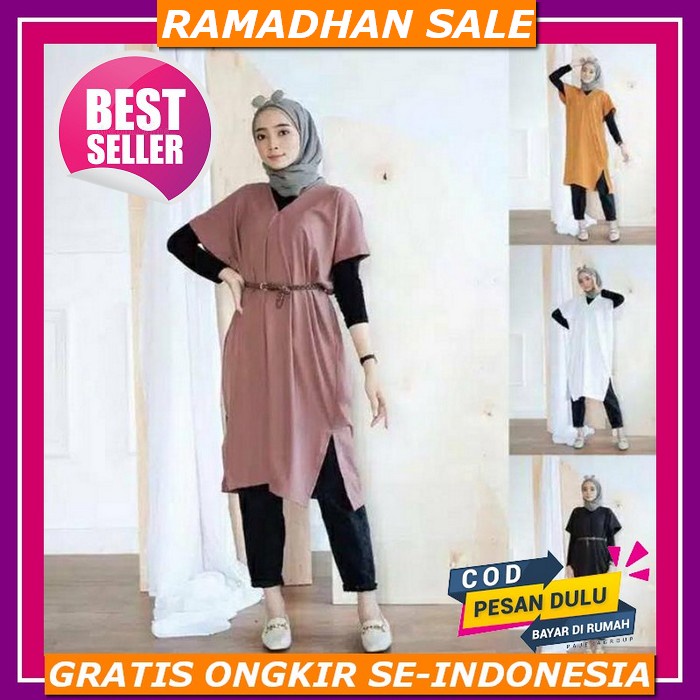 New Tunik Remaja Polos Model Terbaru Kekinian 2022 / Baju Wanita Tunik Murah / Tunik Jumbo S M L Xl 