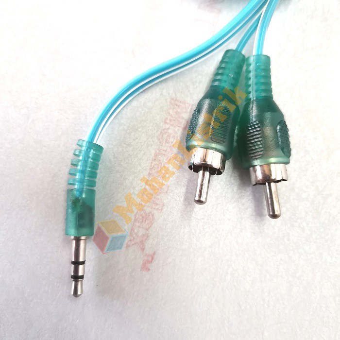 Kabel Aux Audio Input Aux 3.5mm Ke 2 RCA 1 Meter Transparan