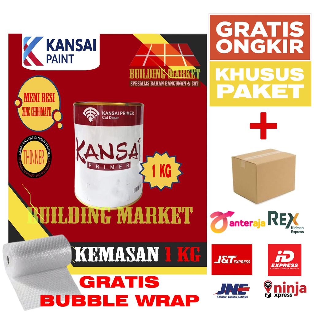 Jual CAT PRIMER CAT DASAR BESI CAT MENI BESI KANSAI ZINC CHROMATE 1 KG