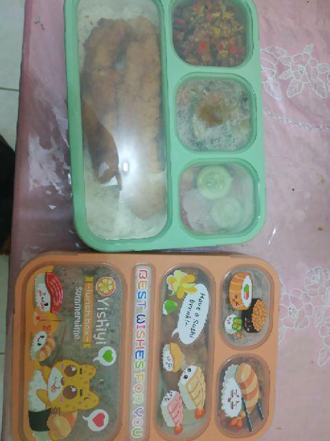 Lunch Box Yooyee Grid Sekat 5 Karakter / Tempat Makan Yooyee Anti Tumpah