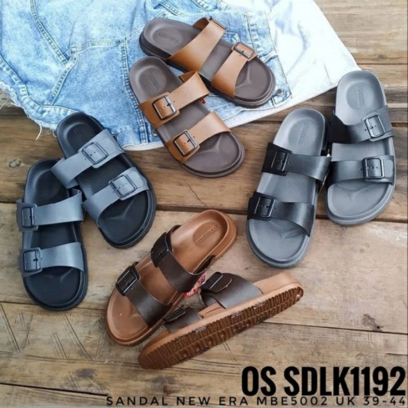 New Era MB E 5002 dan 75002 Sandal Pria Karet Slop Dewasa Slide Sendal Selop Distro Cowok Laki-laki Laki Ringan Nyaman Dipakai Murah Kekinian