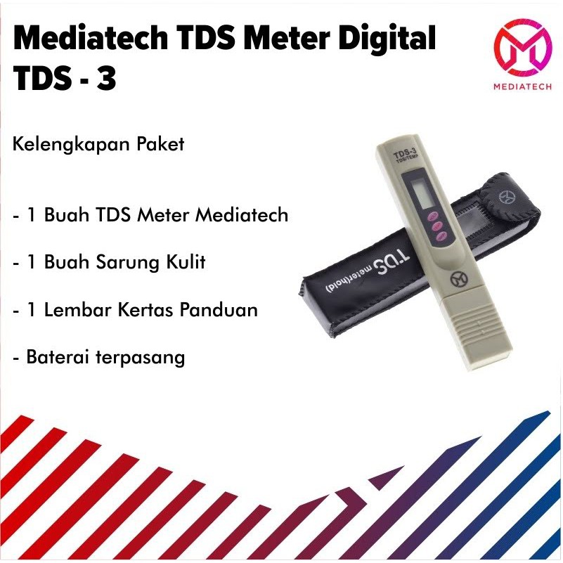 Mediatech TDS Meter - alat ukur air / hidroponik [TDS-3]  (B1900130 )