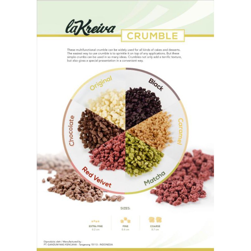 

Promo Terlaris Topping Crumble La Kreiva 100gr Cookie / Cookies / Colatta / Coklat