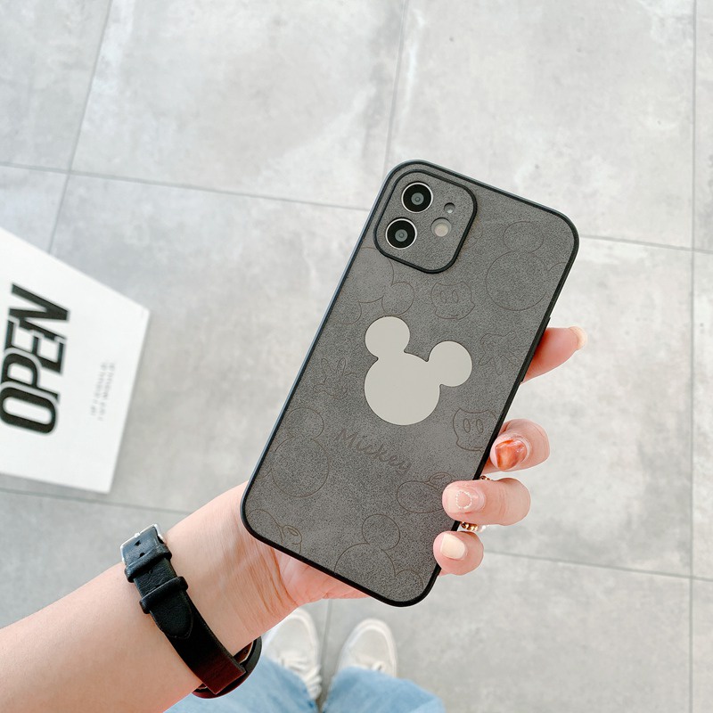 Mirror Mickey Soft Case iP iPhone 7 8 + Plus X XR SE 2020 XS Max 11 12 13 Pro Max Fine Hole Casing