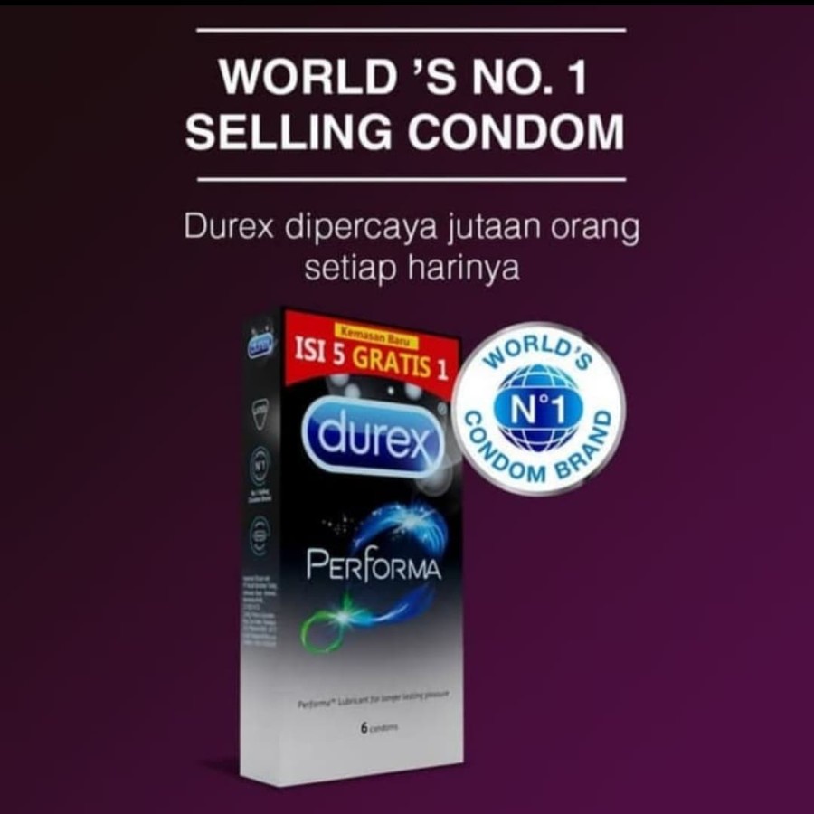 Kondom Durex Performa isi 6 (5+1) untuk tahan lebih lama