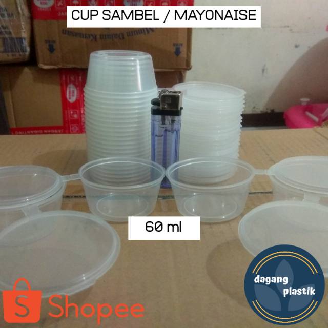 Cup Saos 60 ml / Cup Sambel 60 ml / Cup Mayonaise 60 ml klip isi 100