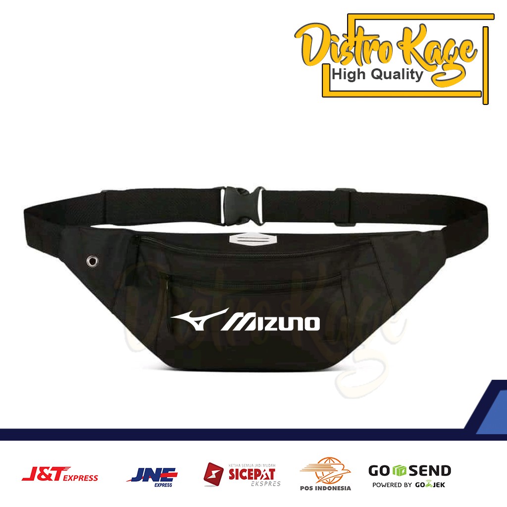 Tas Selempang Pria Mizuno Logo WaistBag Waist Bag Slempang Distro Kage
