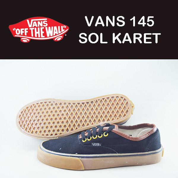 sepatu pria Vans 145 Kanvas Sol Karet hitam