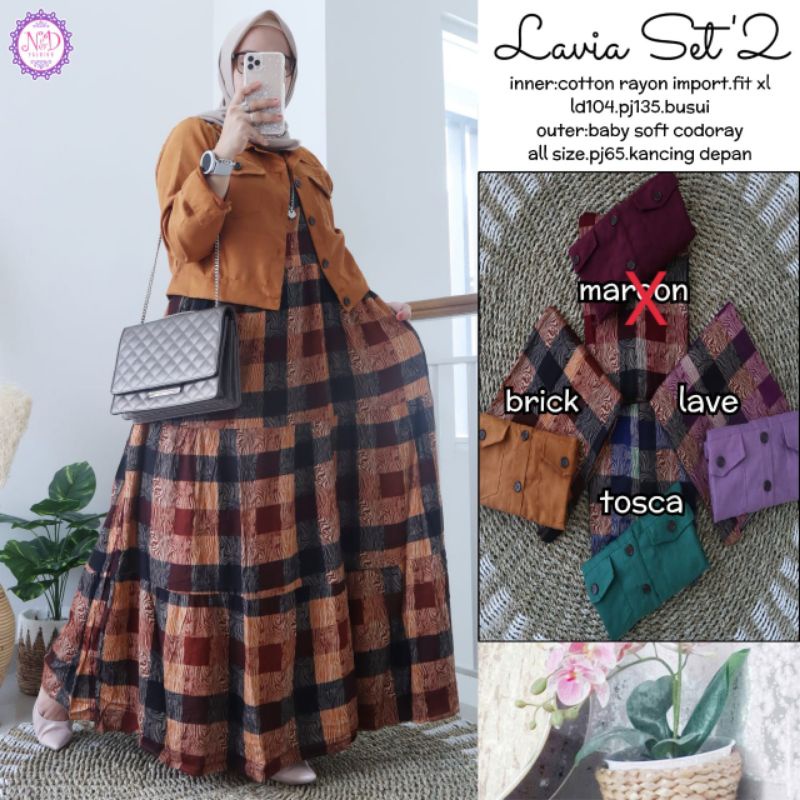CELENA Set/LAVIA SET/, MAWAR SET ORI N&D/Lucky Set By Vinsstore/Omleta Set By Afka  gamis set jaket 