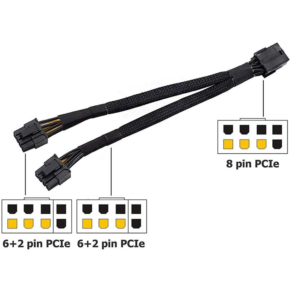 AUGUSTINA Kabel Power High Quality GPU 8pin (6+2) Male Female to Male PCIe Adaptor 8pin Female to Dual 8pin (6+2)