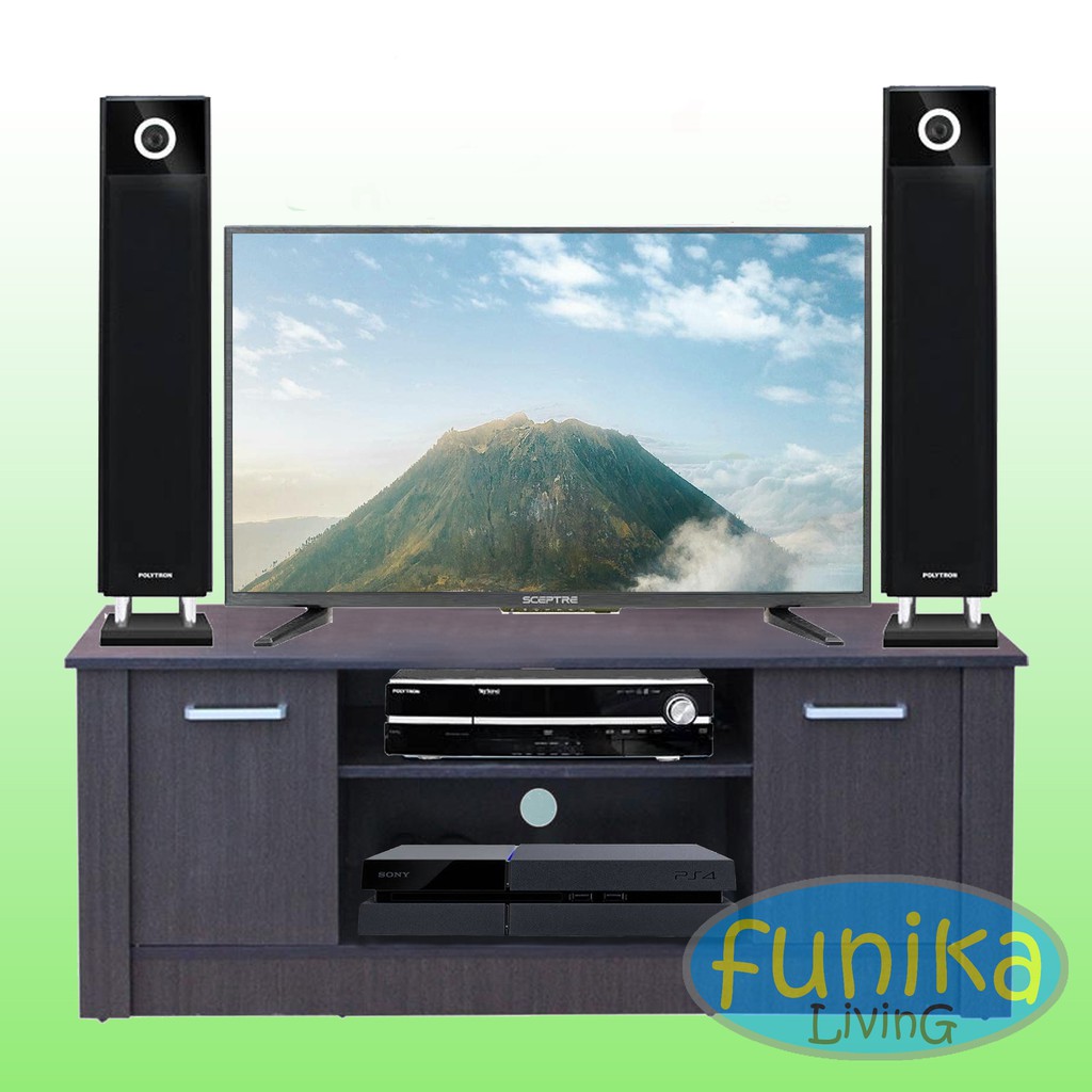 Rak Meja Tv Ruang Tamu 130cm Kayu Minimalis 2 Pintu Buka 2 Rak Meja Tv Ruang Tamu 130cm Kayu Minimalis 2 Pintu Buka 2