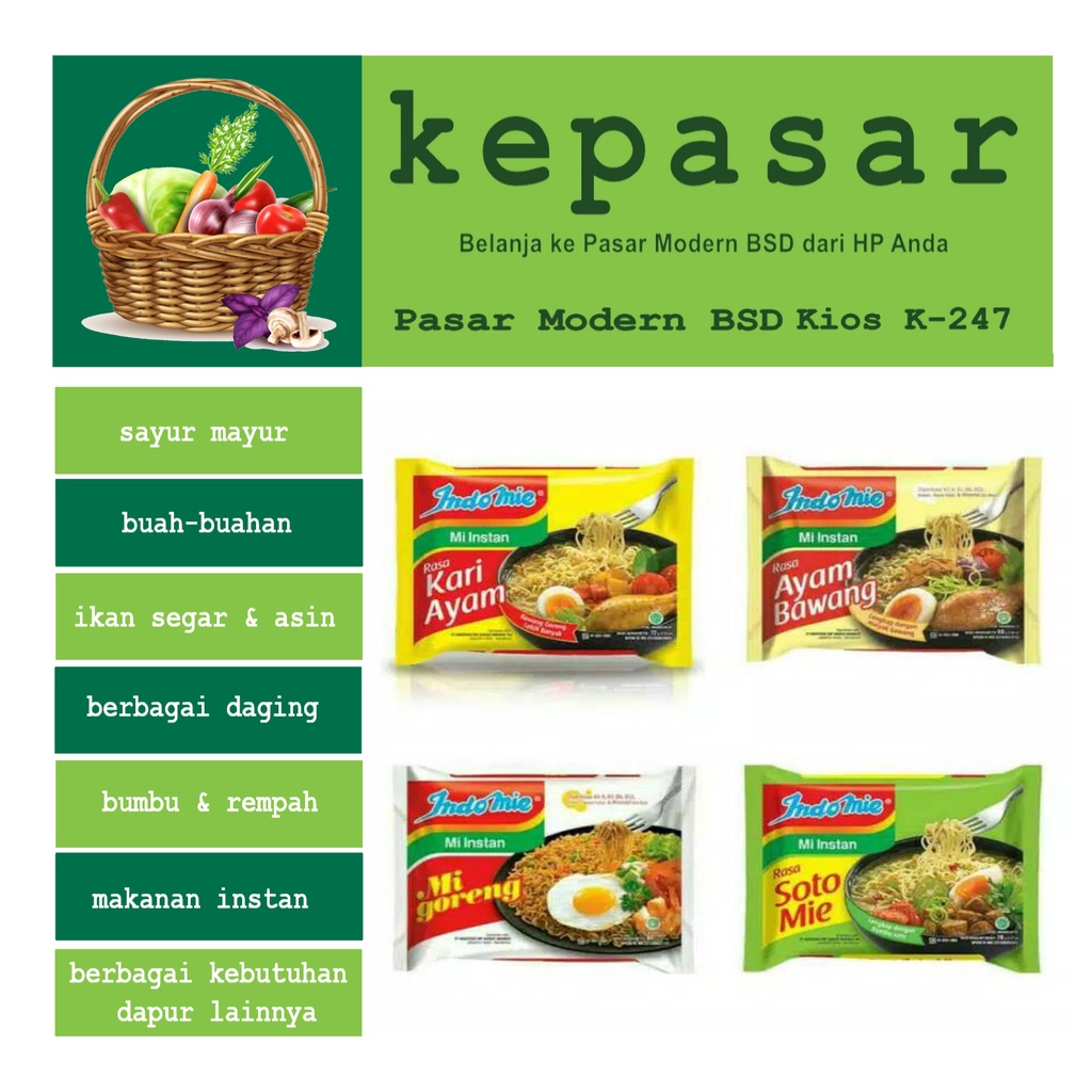 

Mie Instan INDOMIE berbagai varian - Kepasar Pasar Online