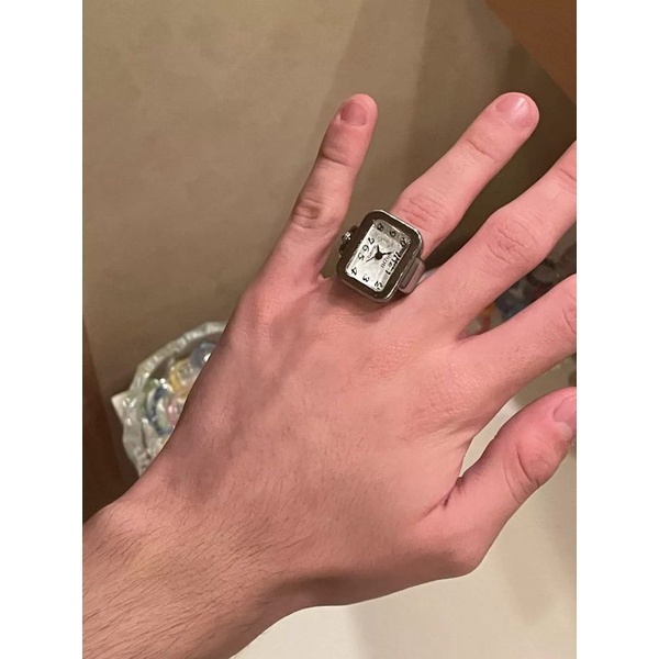 Cincin Jam wanita pria unik, Jam Jari analog hidup bonus batrai jam cadangan.