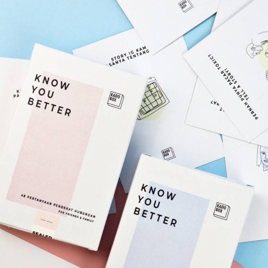 (FLASH SALE) Kartu Mainan 1 Set 48 Pertanyaan "Know You Better" KADOBOX - Party Game Board Game Trut