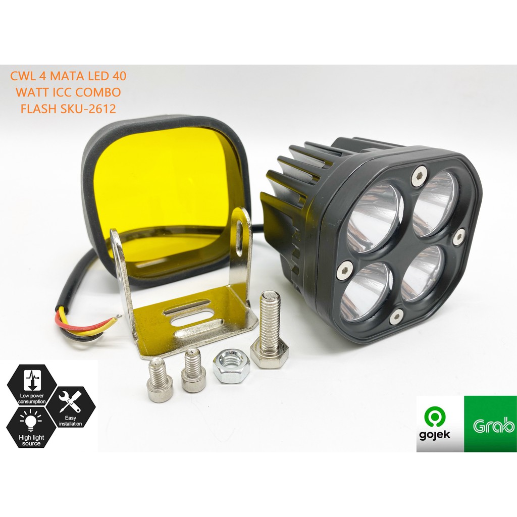 Lampu Tembak Cree Work Light 40 Watt ICC Combo Flash 4 mata Led I Lampu Sorot  Combo Flash SKU-2612