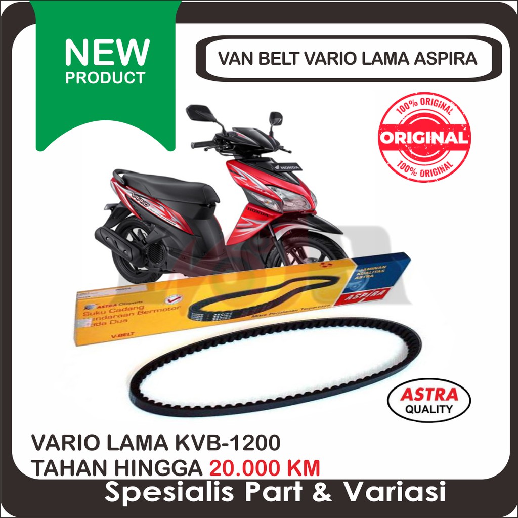 Vbelt Aspira Vario Lama Carbu Spin Vanbelt Honda Timing belt KVB Astra