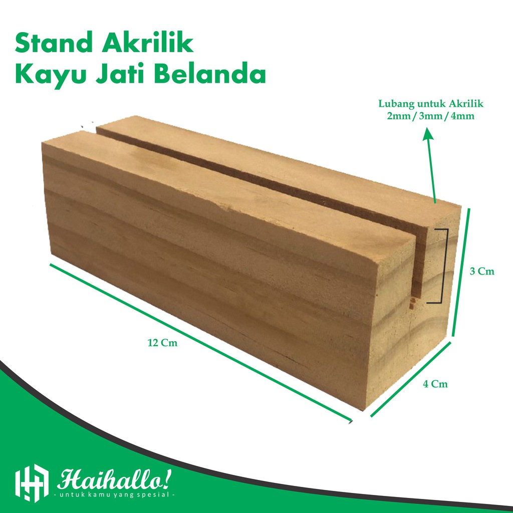 Stand Akrilik | Stand Kayu 12cm | Wooden Akrilik | Dudukan Akrilik | Holder akrilik |Stand Kayu Jati