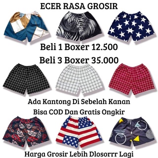 COD Ecer Rasa Grosir | Boxer Motif Best Seller | Boxer Stripe | Boxer Unisex | Boxer Pantai | Celana Boxer | Boxer Pria Wanita | Boxer Printing kotak