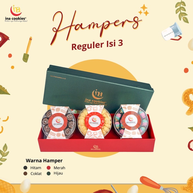 

Hampers isi 3 Reguler Ina Cookies