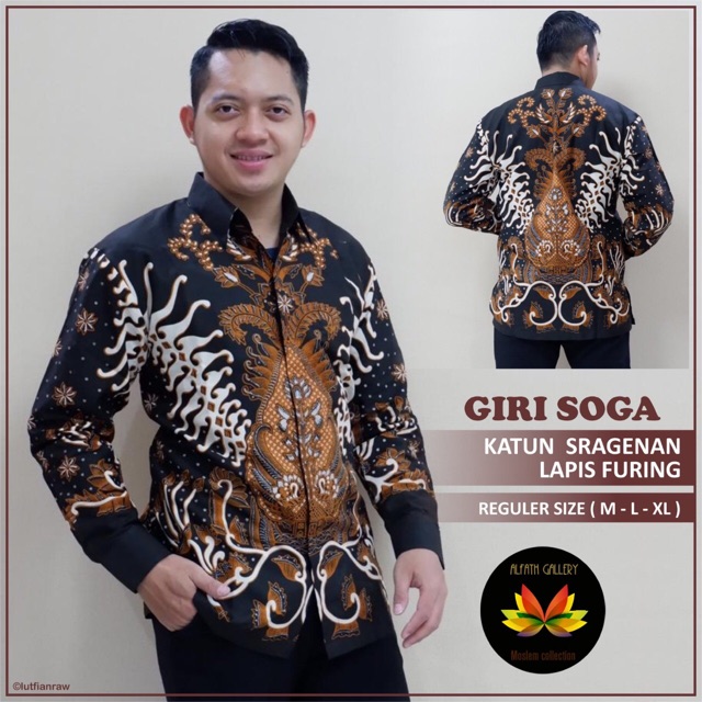 Kemeja Batik GIRI SOGAN Katun Full Furing Katun Halus Sragenan S-XXXL High Quality