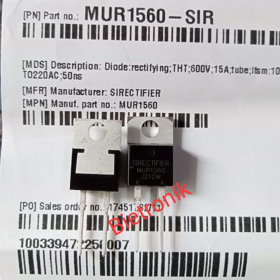 MUR1560 Original SIRECTIFIER